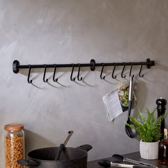 10-Pack Rail Hooks - Black, Steel image