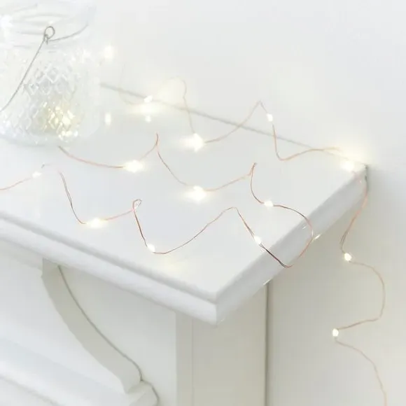 100 LED String Lights Battery Operated - Copper