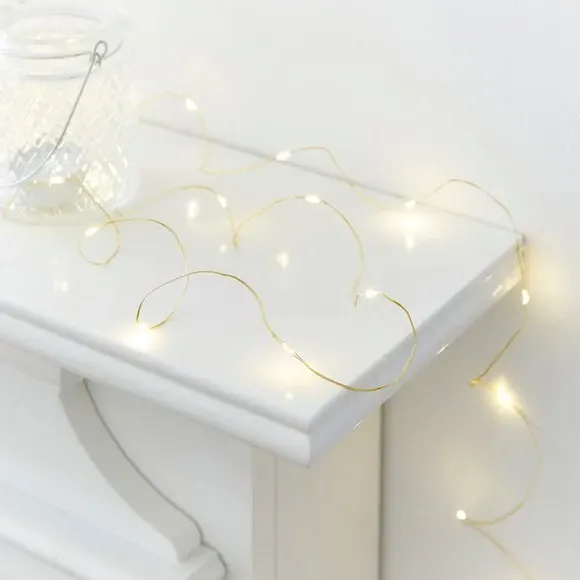 100 LED String Lights Battery Operated - Gold