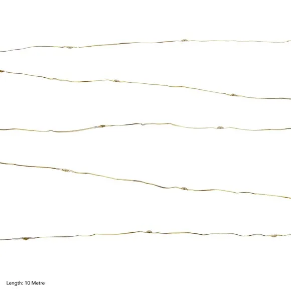 100 LED String Lights Battery Operated - Gold
