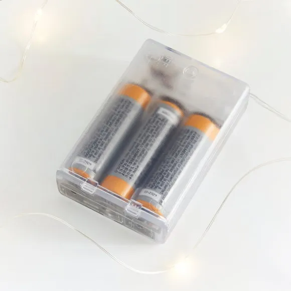 100 LED String Lights Battery Operated - Silver