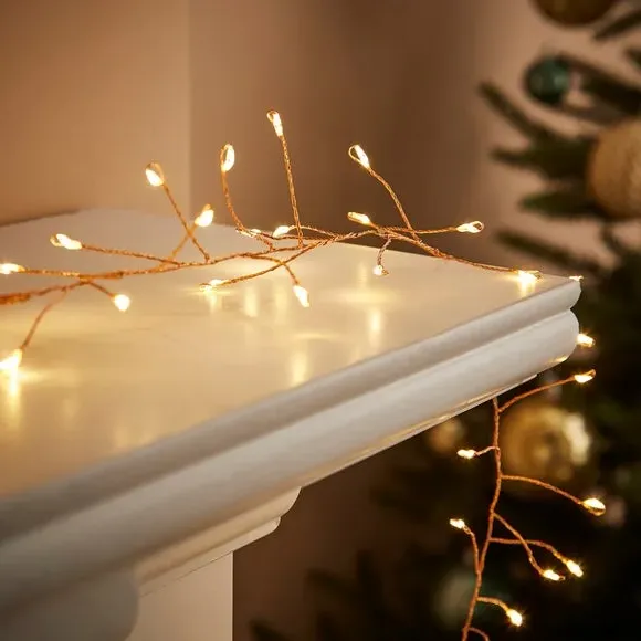 100 LED String Lights with Timer - Copper