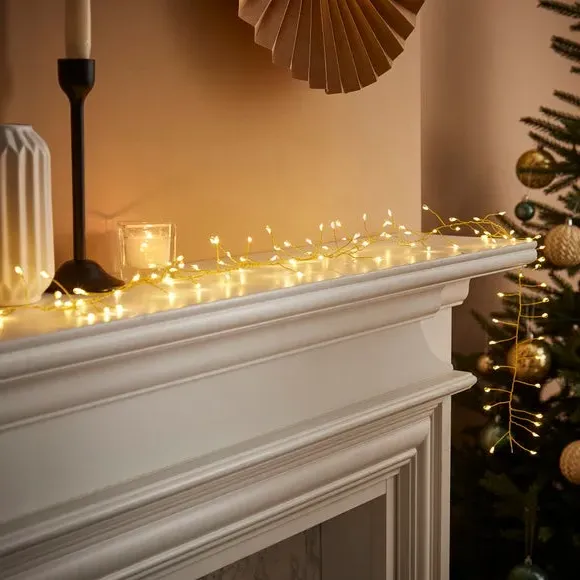100 LED String Lights with Timer - Gold