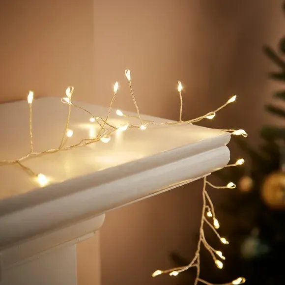 100 LED String Lights with Timer - Silver