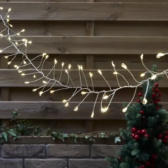 100 LED String Lights with Timer - Silver