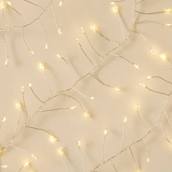 100 LED String Lights with Timer - Silver