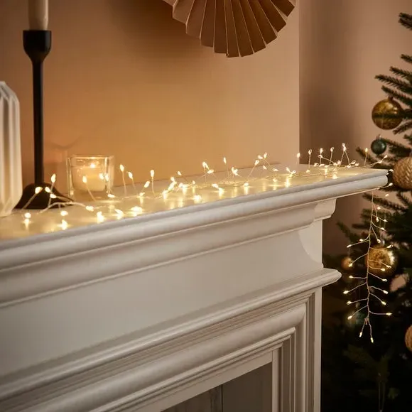 100 LED String Lights with Timer - Silver