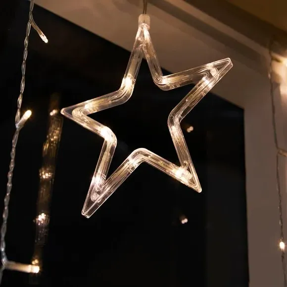 116 LED String Lights Star & Moon - Clear