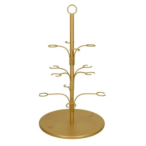 12-Glass Cocktail Tree Stand - Black, Metal