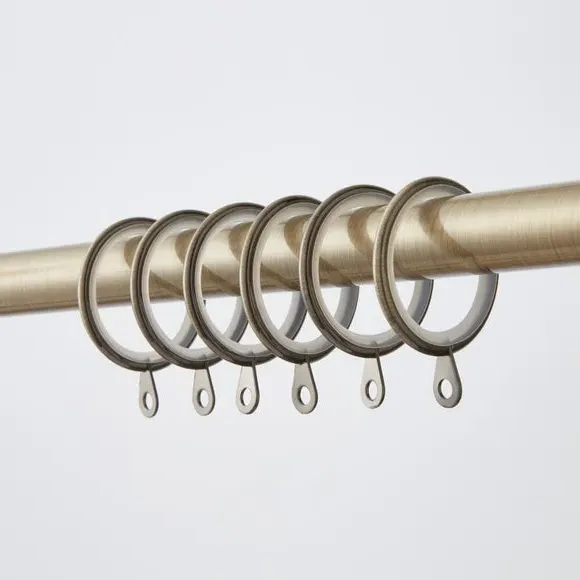 12-Pack Curtain Rings - Antique Brass, Metal
