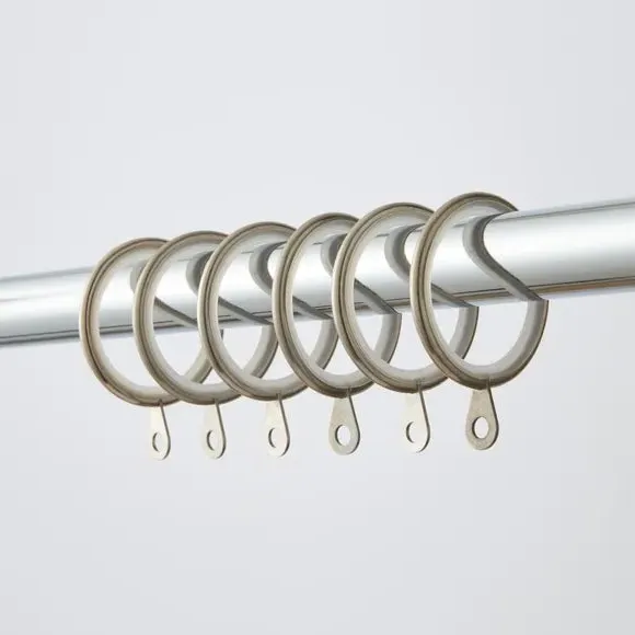12-Pack Curtain Rings - Chrome, Metal