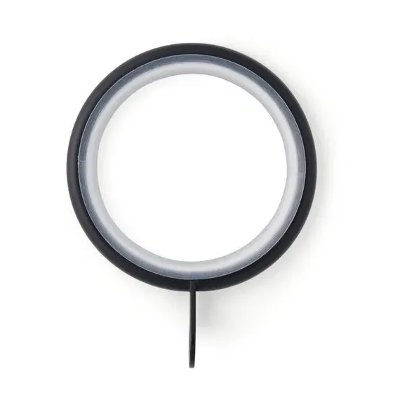 12-Pack Curtain Rings - Matt Black, Metal