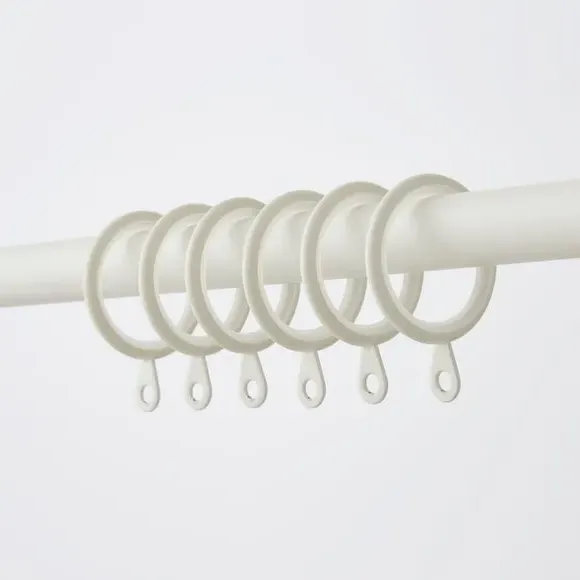 12-Pack Curtain Rings - White, Metal