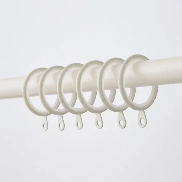 12-Pack Curtain Rings - White, Metal