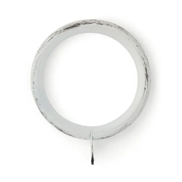12-Pack Curtain Rings with Lining - White