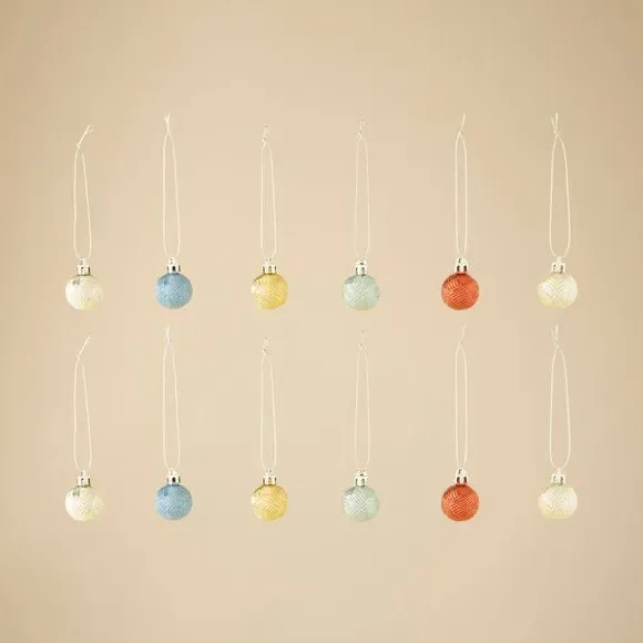 12-Pack Mini Baubles Shatterproof - Multicolor