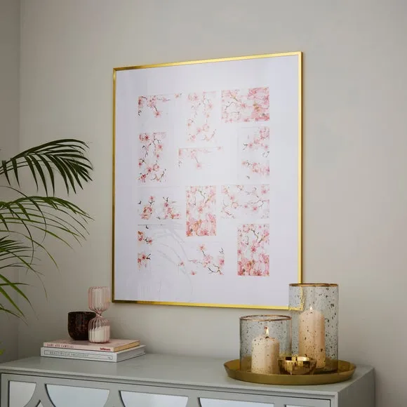 12-Photo Multi Frame with Slim Profile - Gold, Metal