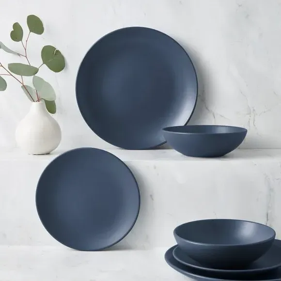 12-Piece Dinner Set - Blue, Stoneware image