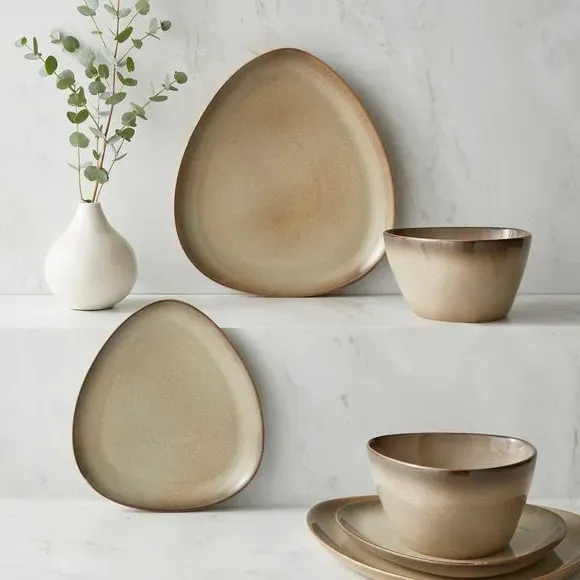 12-Piece Dinner Set - Brown, Stoneware image