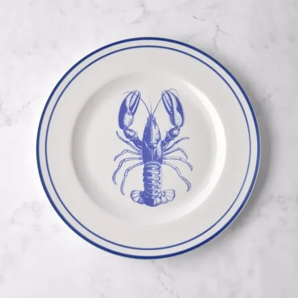12-Piece Dinner Set Hand Painted - Blue, Porcelain