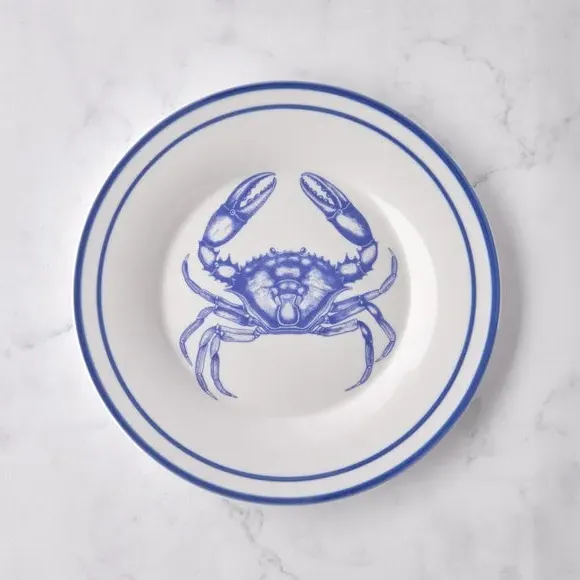 12-Piece Dinner Set Hand Painted - Blue, Porcelain