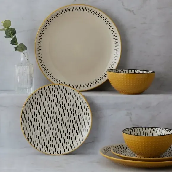 12-Piece Dinner Set - Ochre, Stoneware image