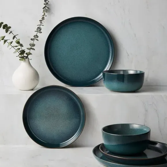 12-Piece Dinner Set - Pacific Blue, Stoneware image