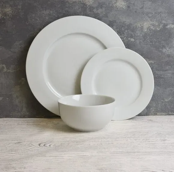 12-Piece Dinner Set - White, Ceramic