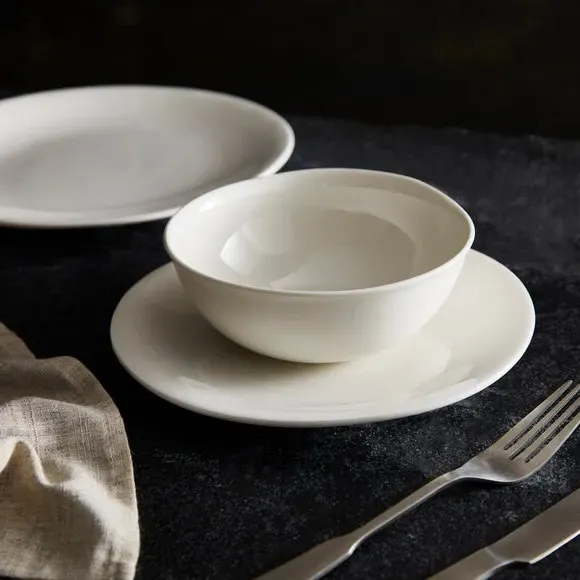 12-Piece Dinner Set - White, New Bone China