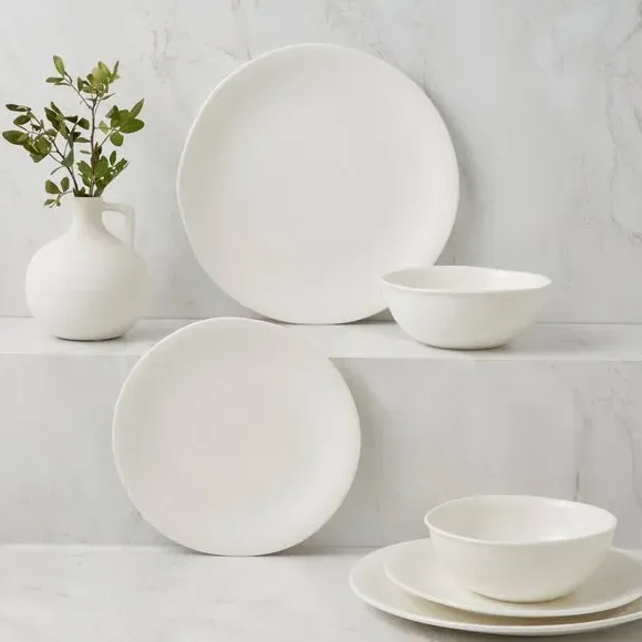 12-Piece Dinner Set - White, New Bone China image