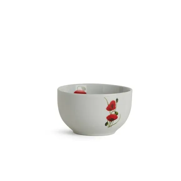 12-Piece Dinner Set with Poppy Design - White