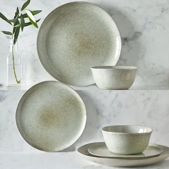 12-Piece Dinner Set with Reactive Glaze - Sage