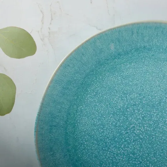 12-Piece Dinner Set with Reactive Glaze - Sea Mist