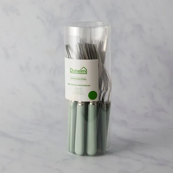 16-Piece Cutlery Set - Teal, Stainless Steel