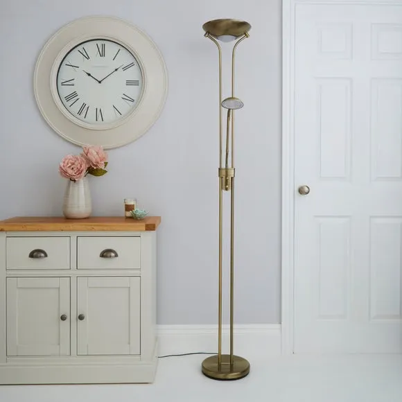 2-Arm Floor Lamp with LED - Brass