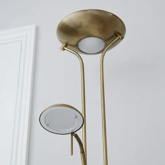 2-Arm Floor Lamp with LED - Brass