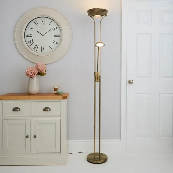 2-Arm Floor Lamp with LED - Brass image