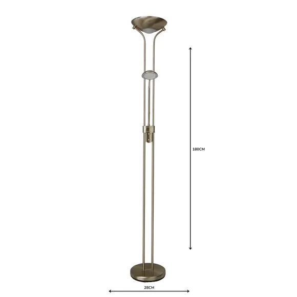 2-Arm Floor Lamp with LED - Chrome