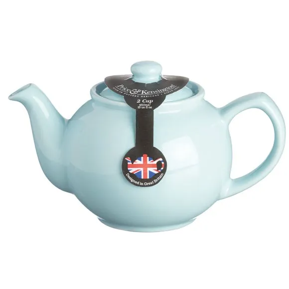 2 Cup Teapot with Non-Drip Spout - Blue, Stoneware