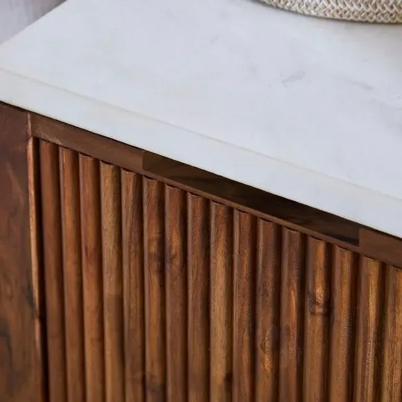 2-Door Bathroom Cabinet - Brown, Acacia Wood