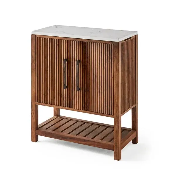 2-Door Bathroom Cabinet - Brown, Acacia Wood