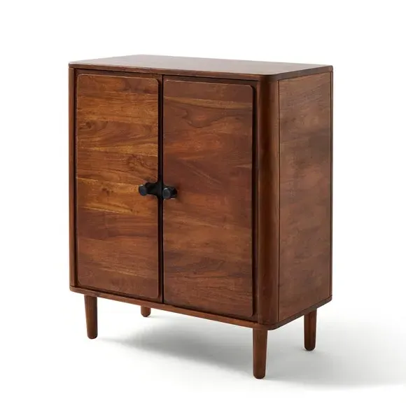 2-Door Bathroom Cabinet with Storage - Brown, Acacia