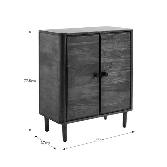 2-Door Bathroom Cabinet with Storage - Brown, Acacia