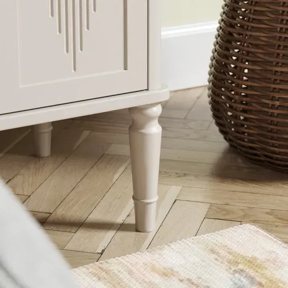 2-Door Bedside Table with Shelf - Stone, Wood