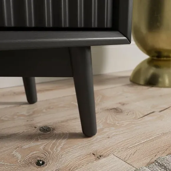 2-Drawer Bedside Table - Black, Wood