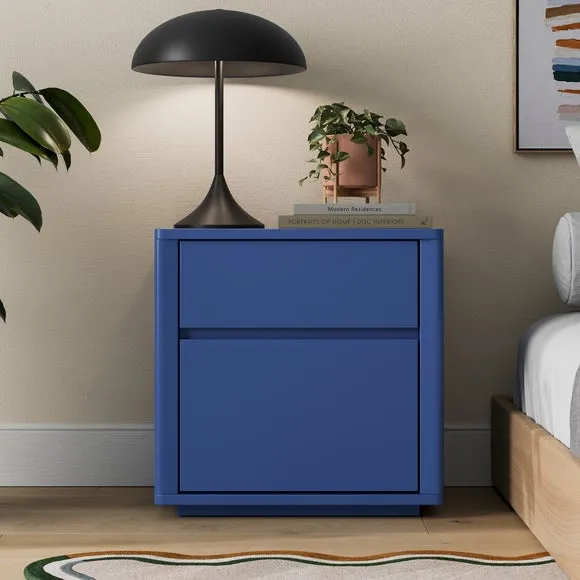 2-Drawer Bedside Table - Blue, Oak image