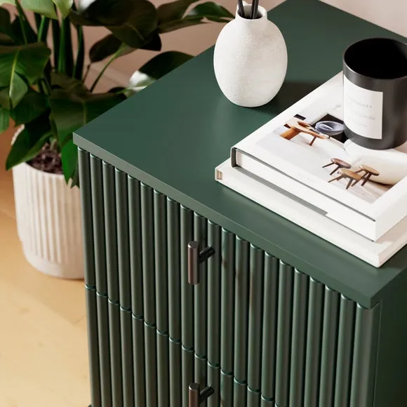2-Drawer Bedside Table - Bottle Green