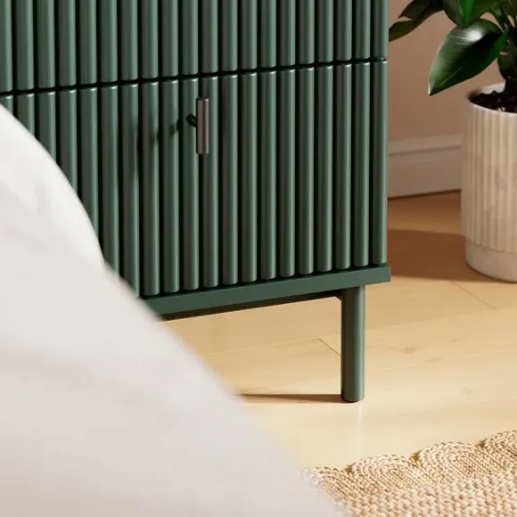 2-Drawer Bedside Table - Bottle Green