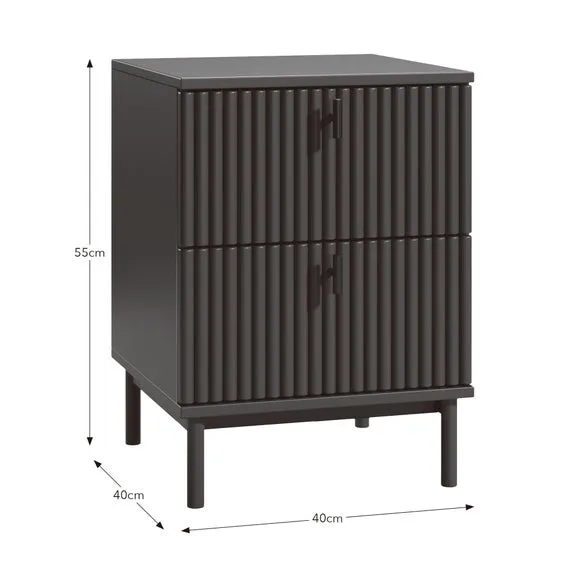 2-Drawer Bedside Table - Bottle Green