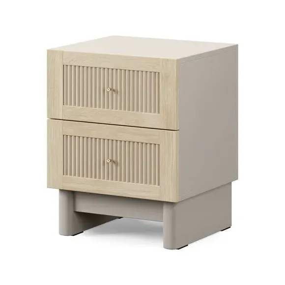 2 Drawer Bedside Table - Light Oak Effect